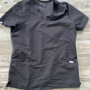 FIGS Black Casma 3 pocket scrub top small